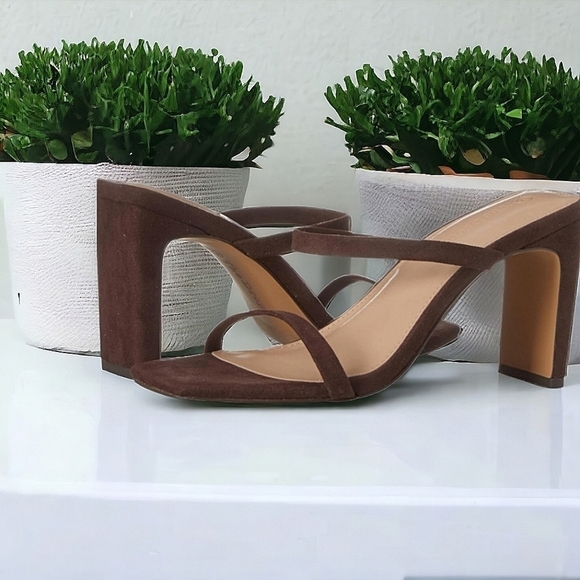 The Drop Avery Square Toe Heeled Sandles Color Coffee Bean Size 7.5 NWOT - Picture 1 of 9